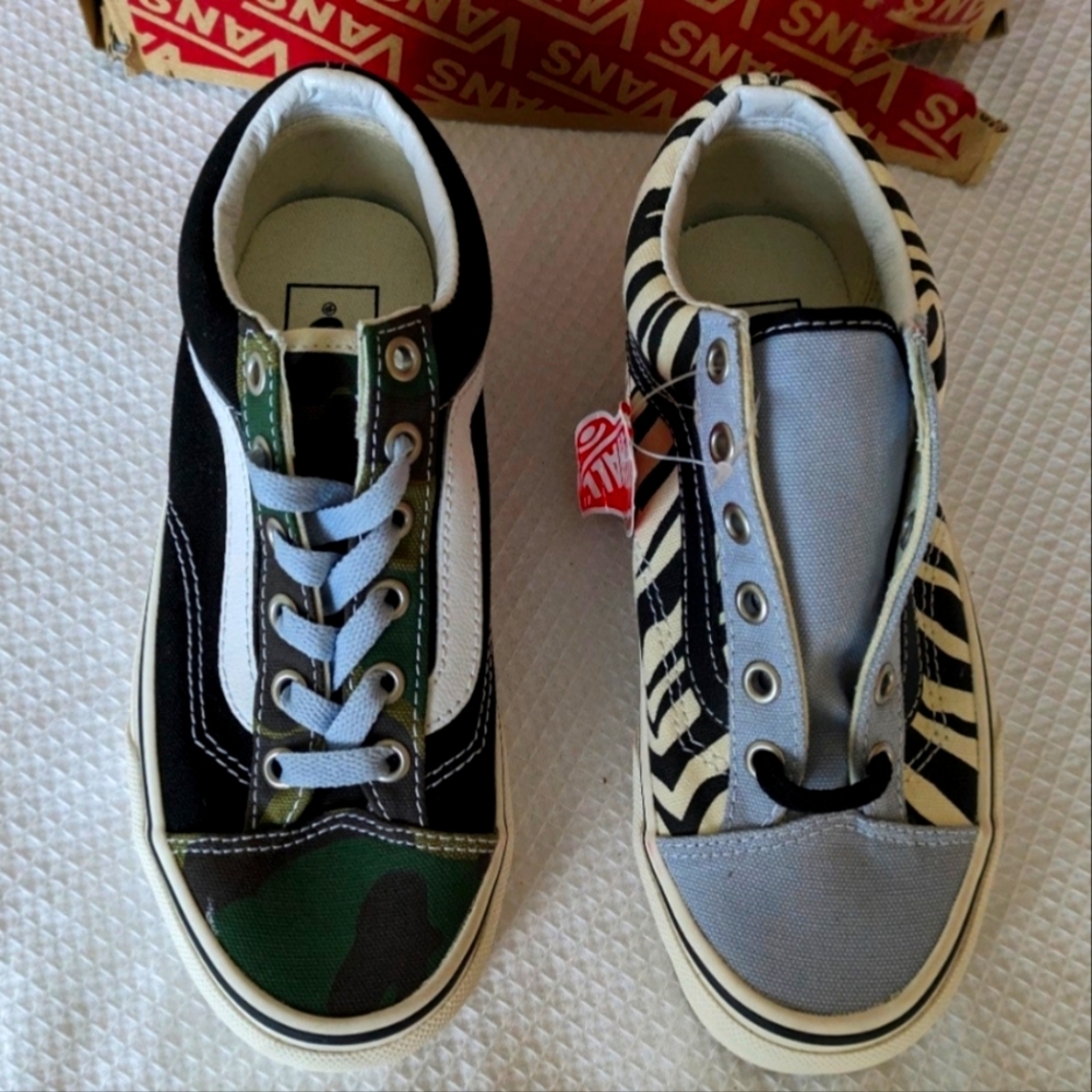 Vans Style 36 Mismatch Zebra Camo Youth 3.5Y  Multicolor Animal Print Classic